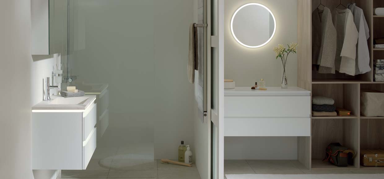 Salle de bain luciole laqué blanc - Sanijura
