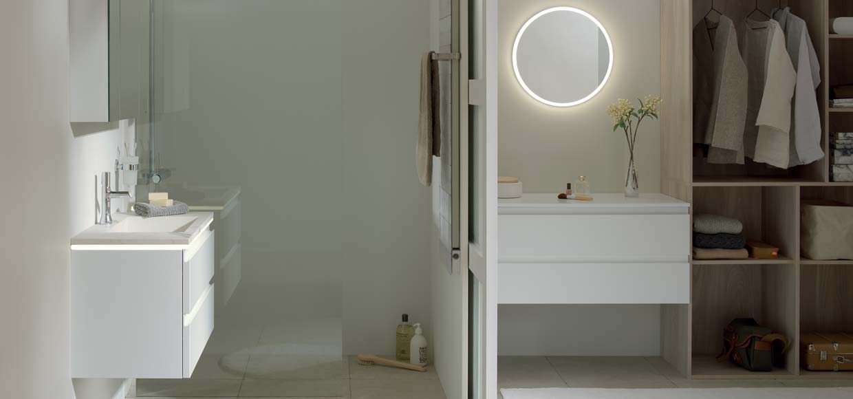 Salle de bain luciole laqué blanc - Sanijura